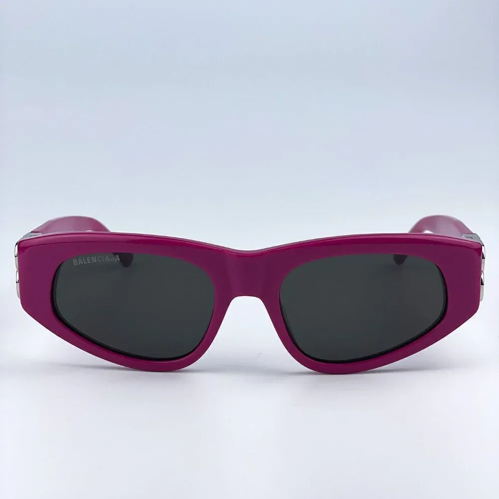 NEW Balenciaga BB0095S 017 Fuchsia Pink Silver Grey Cat Eye Unisex Sunglasses - Picture 6 of 13